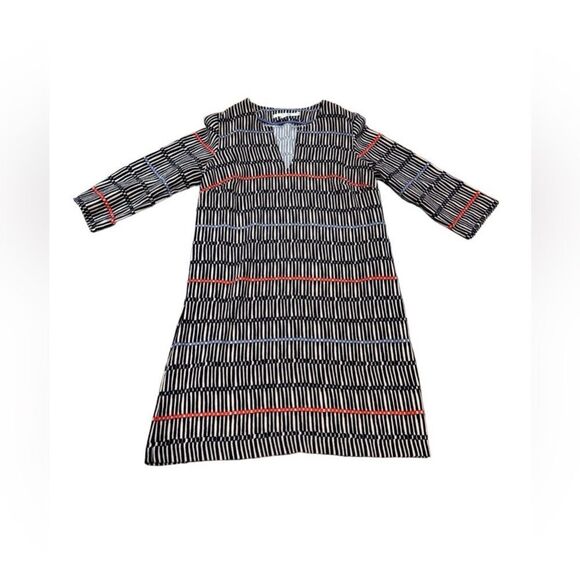 EUC Boden Blue Cream Easy Notch Dress size 8 - Picture 4 of 9